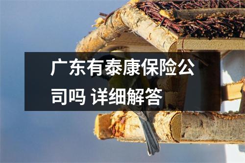 广东有泰康保险公司吗 详细解答