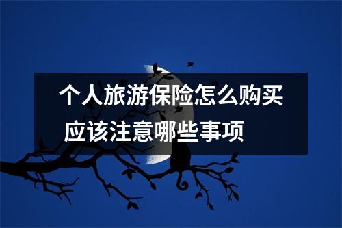 个人旅游保险怎么购买 应该注意哪些事项