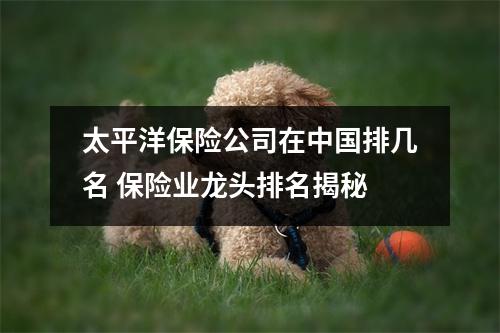 太平洋保险公司在中国排几名 保险业龙头排名揭秘