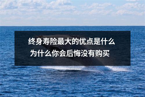 终身寿险最大的优点是什么 为什么你会后悔没有购买