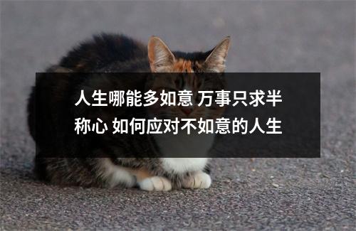 人生哪能多如意 万事只求半称心 如何应对不如意的人生