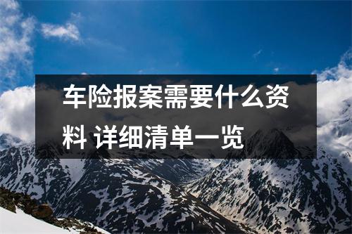 车险报案需要什么资料 详细清单一览