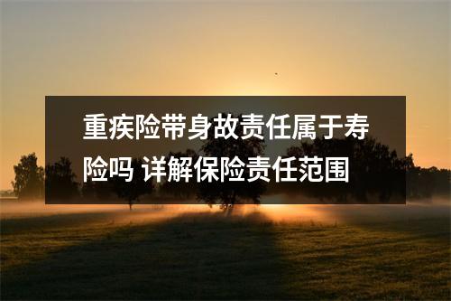 重疾险带身故责任属于寿险吗 详解保险责任范围