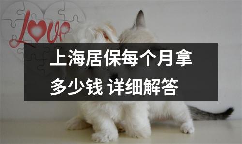 上海居保每个月拿多少钱 详细解答