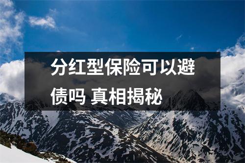 分红型保险可以避债吗 真相揭秘