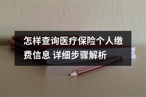 怎样查询医疗保险个人缴费信息 详细步骤解析