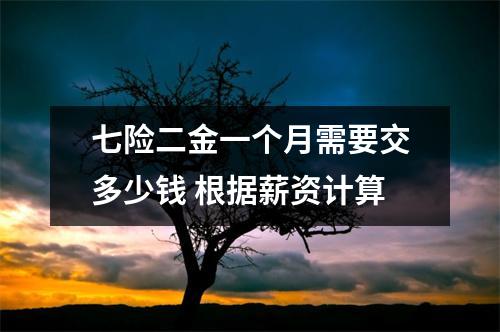 七险二金一个月需要交多少钱 根据薪资计算