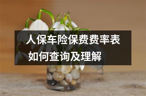 人保车险保费费率表 如何查询及理解