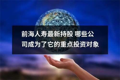 前海人寿最新持股 哪些公司成为了它的重点投资对象