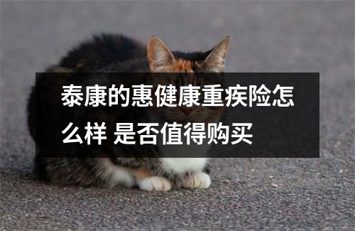 泰康的惠健康重疾险怎么样 是否值得购买