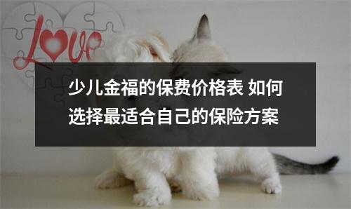 少儿金福的保费价格表 如何选择最适合自己的保险方案