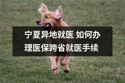 宁夏异地就医 如何办理医保跨省就医手续