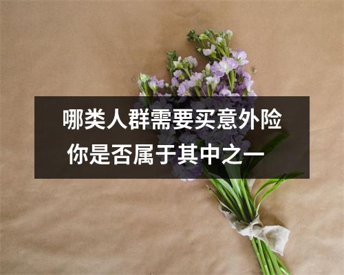 哪类人群需要买意外险 你是否属于其中之一