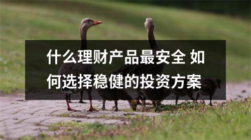 什么理财产品最安全 如何选择稳健的投资方案
