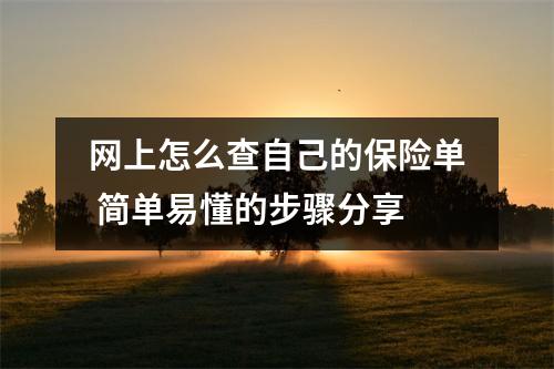 网上怎么查自己的保险单 简单易懂的步骤分享