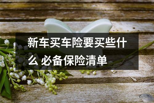 新车买车险要买些什么 必备保险清单