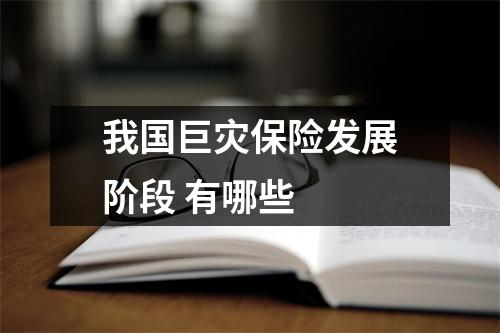 我国巨灾保险发展阶段 有哪些