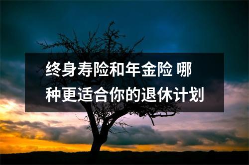 终身寿险和年金险 哪种更适合你的退休计划