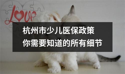 杭州市少儿医保政策 你需要知道的所有细节