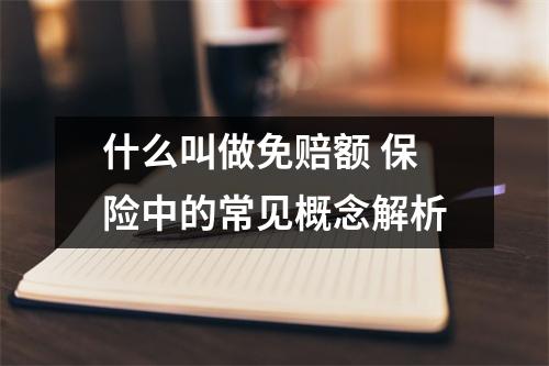 什么叫做免赔额 保险中的常见概念解析