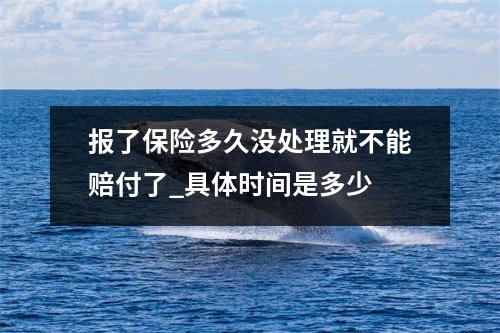 报了保险多久没处理就不能赔付了_具体时间是多少 