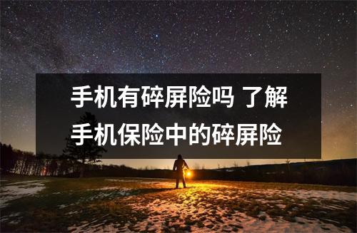 手机有碎屏险吗 了解手机保险中的碎屏险