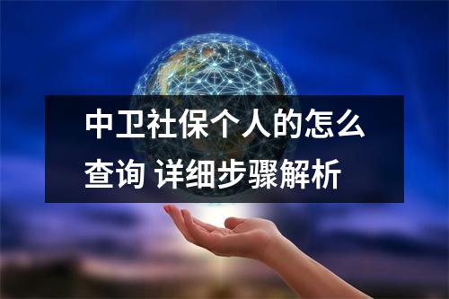 中卫社保个人的怎么查询 详细步骤解析