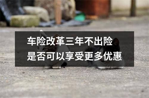 车险改革三年不出险 是否可以享受更多优惠