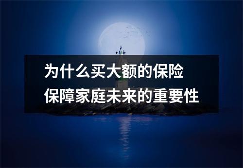 为什么买大额的保险 保障家庭未来的重要性
