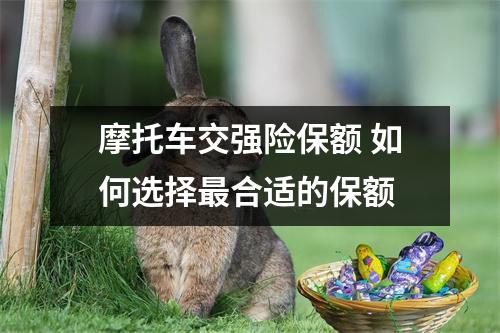 摩托车交强险保额 如何选择最合适的保额