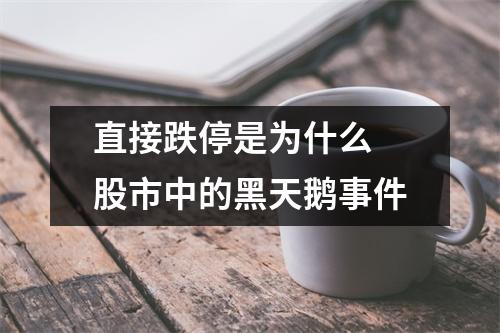 直接跌停是为什么 股市中的黑天鹅事件