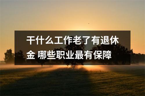 干什么工作老了有退休金 哪些职业最有保障