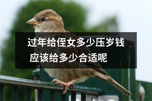 过年给侄女多少压岁钱 应该给多少合适呢 