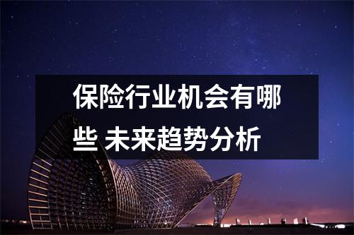 保险行业机会有哪些 未来趋势分析