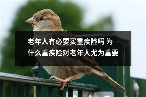 老年人有必要买重疾险吗 为什么重疾险对老年人尤为重要