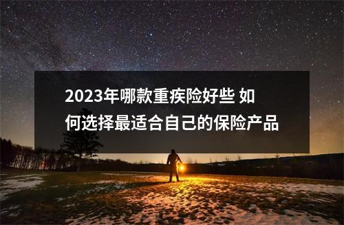 2023年哪款重疾险好些 如何选择最适合自己的保险产品