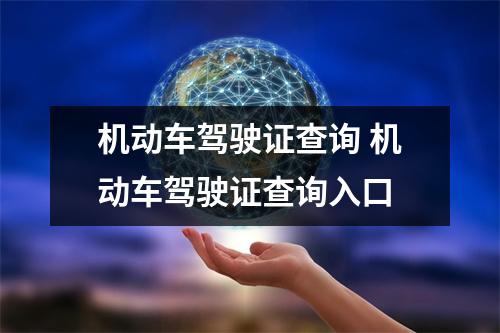 机动车驾驶证查询 机动车驾驶证查询入口