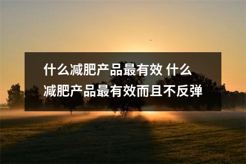 什么减肥产品最有效 什么减肥产品最有效而且不反弹