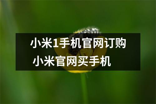小米1手机官网订购 小米官网买手机