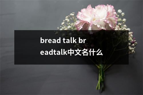 bread talk breadtalk中文名什么