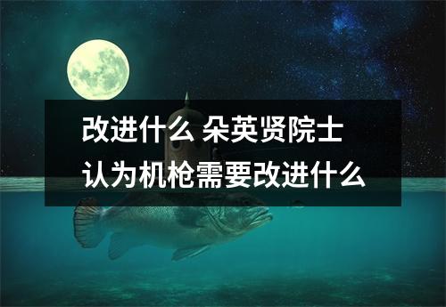 改进什么 朵英贤院士认为机枪需要改进什么