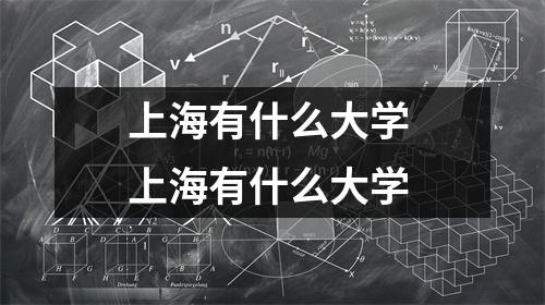 上海有什么大学 上海有什么大学