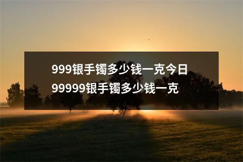 999银手镯多少钱一克今日 99999银手镯多少钱一克