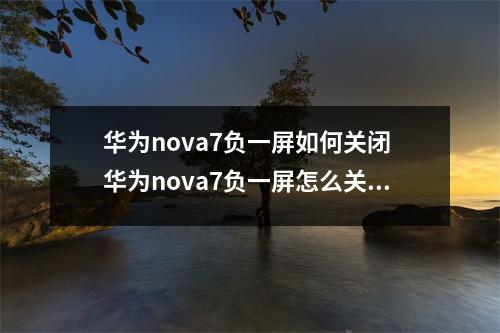 华为nova7负一屏如何关闭 华为nova7负一屏怎么关闭