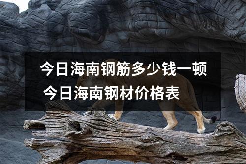 今日海南钢筋多少钱一顿 今日海南钢材价格表