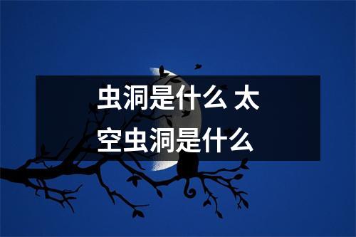 虫洞是什么 太空虫洞是什么