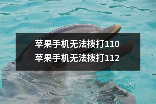 苹果手机无法拨打110 苹果手机无法拨打112