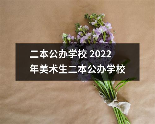 二本公办学校 2022年美术生二本公办学校