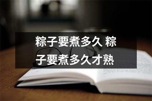 粽子要煮多久 粽子要煮多久才熟