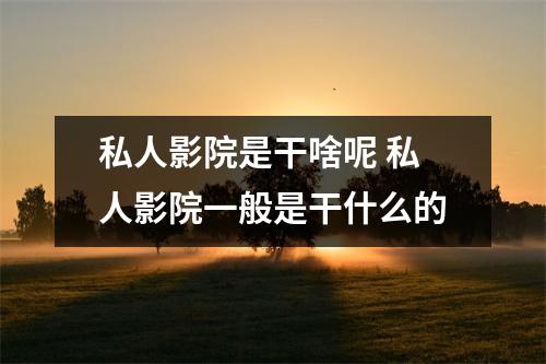 私人影院是干啥呢 私人影院一般是干什么的